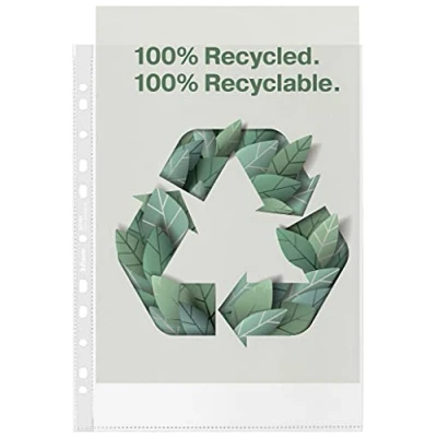 Afbeelding van Esselte Geperforeerde Showtas, 100 % Gerecycleerd, Ft A4, 70 Micron, Doos Van Stuks Showtassen