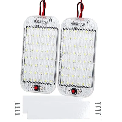 Afbeelding van Intckwan 2 stuks led 12 V 85 auto interieur met aan/uit schakelaar, binnenverlichting voor auto, camper, vrachtwagen, boot, caravan