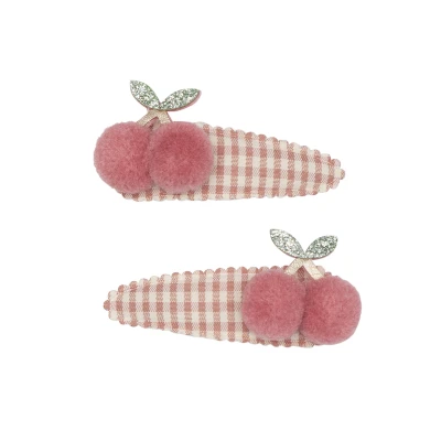 Afbeelding van Mimi &amp; lula haarspeldjes gingham cherry 2st