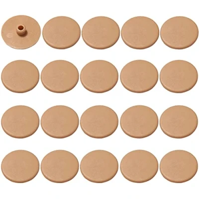 Afbeelding van cyclingcolors 20 x schroefafdekkingen, kunststof, bruin, grenen, platte kop, CHC en FHC 15 mm, 6 kant, inbussleutel, SW4, zeshoekig, meubels, tafel, stoel, kap, gatbescherming