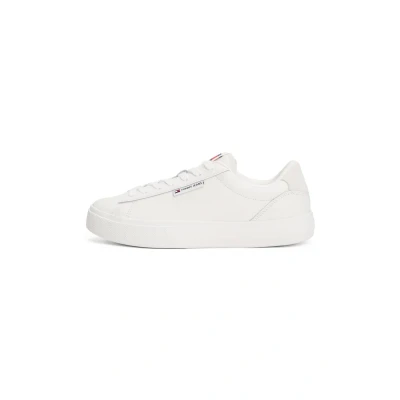 Afbeelding van Tommy Jeans Cupsole Sneakers laag, Dames, Maat: 36, Ecru Leer en imitatieleer