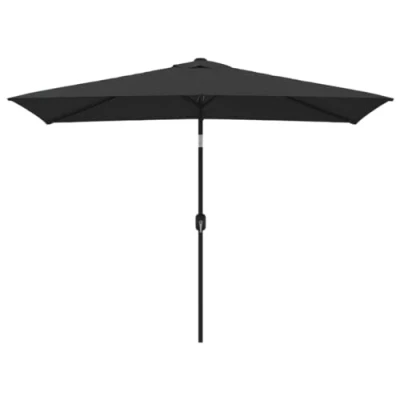 Afbeelding van vidaXL Parasol met metalen mast, 300 x 200 cm, zwart