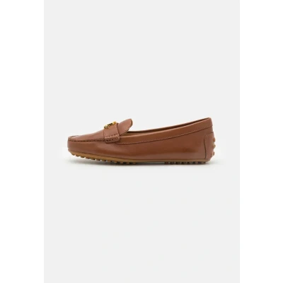 Afbeelding van Lauren Ralph Barnsbury Driver Instappers, Dames, Maat: 36, Deep saddle tan Leer
