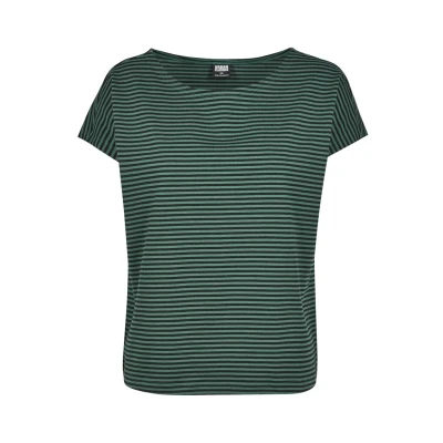 Afbeelding van Urban Classics Curvy Tshirt print, Dames, Maat: XS, Darkfreshgreen/black