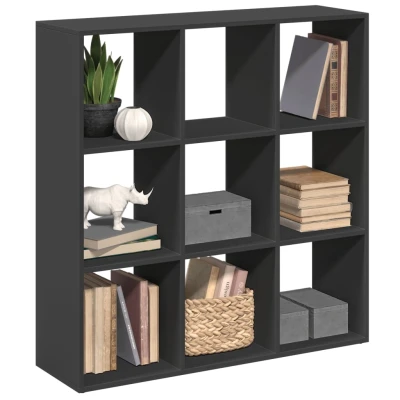 Afbeelding van Kamerscherm / boekenkast 102x29x103,5 cm bewerkt hout zwart