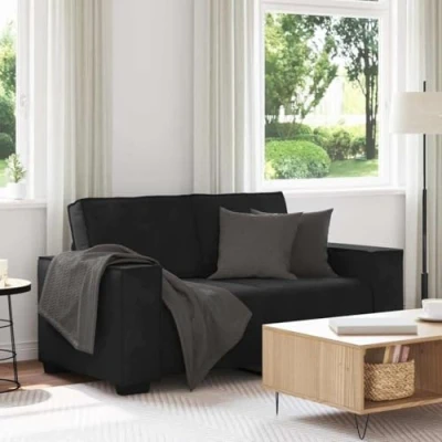 Afbeelding van vidaXL Tweezitsbank 120 cm fluweel zwart