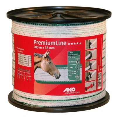 Afbeelding van Ako Lint Premiumline Wit/Groen 20mm 200mtr.
