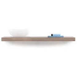 Afbeelding van LoooX Wooden Base eiken wastafelblad solo met ophanging Geborsteld RVS 140cm old grey