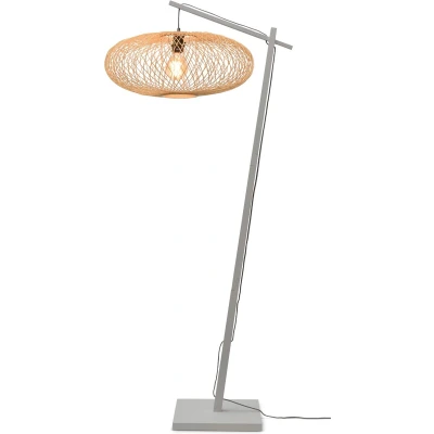 Afbeelding van GOOD&amp;MOJO Vloerlamp Cango Bamboe Wit/Naturel 36x60x176cm Wit