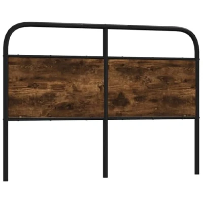 Afbeelding van vidaXL Hoofdbord 120 cm staal en bewerkt hout gerookt eikenkleurig