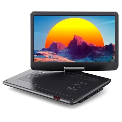 Afbeelding van WOLFANG WDV02 Draagbare dvd speler 17,5 inch met 15,6 HD display, 6 uur oplaadbare batterij, ondersteunt USB/SD/AV overdracht, tv synchronisatie/projectorscherm, zwart
