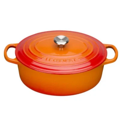 Afbeelding van Le Creuset Gietijzeren Ovale Braadpan In Oranjerood 35cm 8,9l