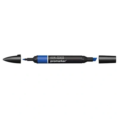 Image de Winsor &amp; Newton « ProMarker » 0203045 Marqueur professionnel 2 pointes, fin et large pour dessins, design mises en page Bleu roi