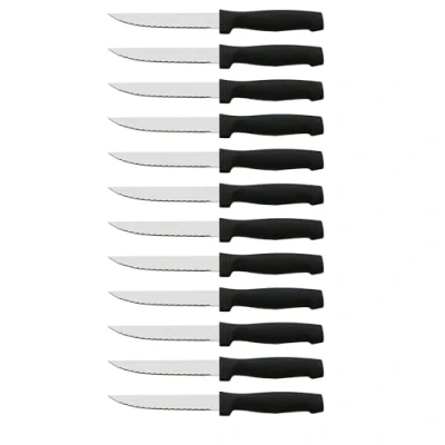 Afbeelding van CUPERINOX 12 stuks steakmessen met gekarteld lemmet, handvat van polypropyleen, roestvrij staal, 11 cm