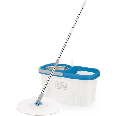 Afbeelding van BLACK+DECKER spinmop en emmer Wit