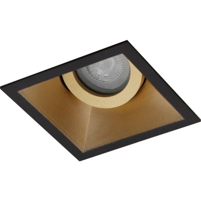 Afbeelding van Premium Inbouwspot Warmglow Nando Goud, Zwart Verdiepte vierkante spot Philips Warm Glow Met LED