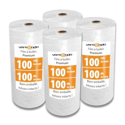 Afbeelding van versando 4 rollen noppenfolie 100 m x 1 voor verzending, verpakking, verhuizing