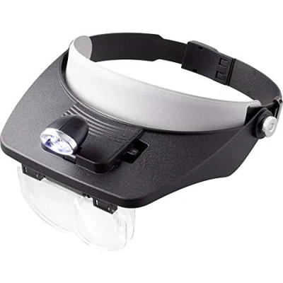 Afbeelding van TOOLCRAFT TO 5137803 Hoofdbandloep Met LED verlichting Vergrotingsfactor: 1.2 x, 1.8 2.5 3.5 x Lensgrootte: (l b) 102 mm 57 Zwart