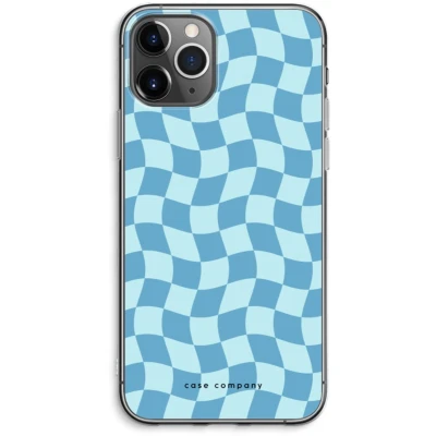 Afbeelding van Case Company® hoesje geschikt voor iPhone 11 Pro Max Grid Blauw Soft Cover Telefoonhoesje Bescherming aan alle Kanten en Schermrand