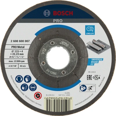 Image de BOSCH 2608600007 disque à poncer courbé Expert pour métal petites meuleuses d&#039;angle 115x4 mm