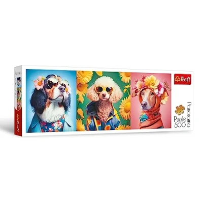 Afbeelding van Trefl Puzzels 500 Panorama Doggie Fashion Week