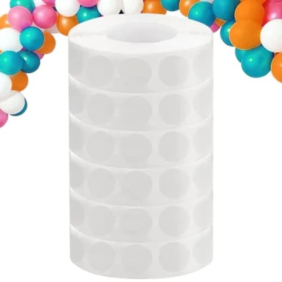 Afbeelding van WISYOK 3000 stuks ballonlijmpunten, 6 rollen ballonlijm, dubbelzijdige kleefpads voor ballonnen, afneembaar, zelfklevend, plakband, stippen, transparant plakband