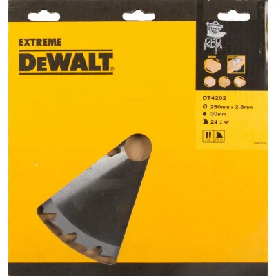 Afbeelding van DeWALT Cirkelzaagblad voor Hout Extreme Ø 250mm Asgat 30mm 24T DT4202 QZ