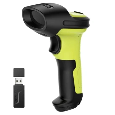 Afbeelding van Inateck Scanner de codes barres 2D Bluetooth, QR Code sans fil manuel avec AI APP &amp; SDK, 1 charge 180 jours en veille, numérisation automatique rapide et précise, BCST 72, vert