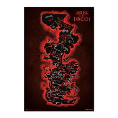 Afbeelding van Poster House of the Dragon Map Westeros 61x91,5cm