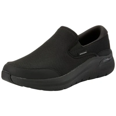 Afbeelding van Skechers Instappers, Heren, Maat: 41, Black Leer en textiel