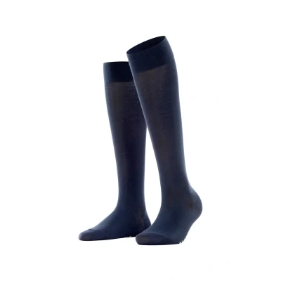 Afbeelding van Falke dames Cotton Touch kniekousen in katoenblend de kleur Donkerblauw, maat: 39 42