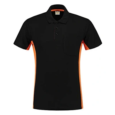 Afbeelding van Tricorp Poloshirt Workwear 202002 180gr Zwart/Oranje Maat 4XL