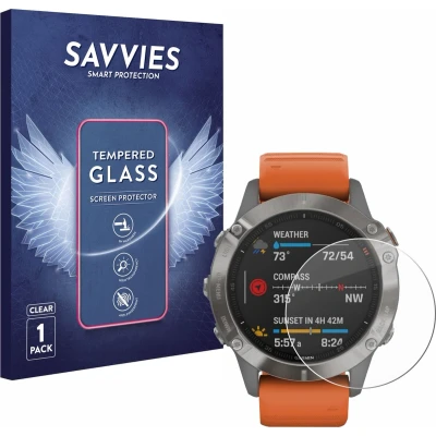 Afbeelding van Savvies Glas Screenprotector voor Garmin Fenix 6 Gehard Beschermglas 9H