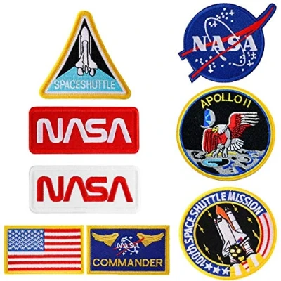 Afbeelding van CYWQ 8 stuks opstrijkbare patches met NASA logo voor 100e spaceshuttle en militaire missie kleding