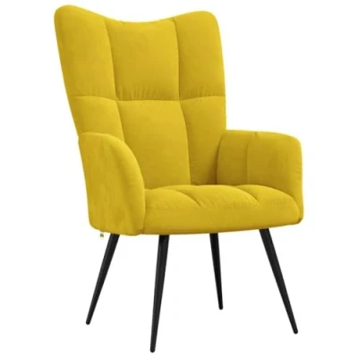 Image de vidaXL Chaise de relaxation Jaune moutarde Velours328058