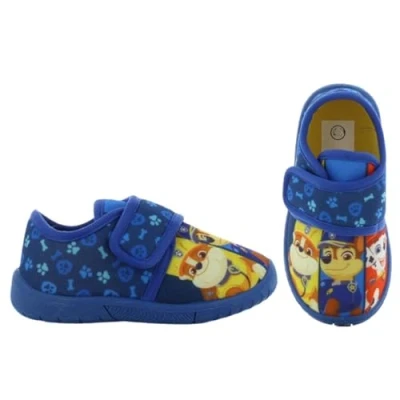 Afbeelding van Leomil Paw Patrol Chaussons chauds pour garçons et filles de 2 à 6 ans avec fermeture Velcro, Chase Marshall, bleu, Bleu cobalt, 27 EU