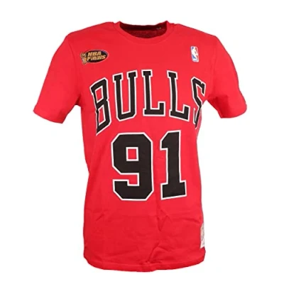 Afbeelding van Mitchell &amp; Ness NBA Chicago Bulls TEE Dennis Rodman Fanartikel, Heren, Maat: Small, Red