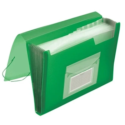 Afbeelding van Q Connect KF02480 documententas met vakken, transparant groen