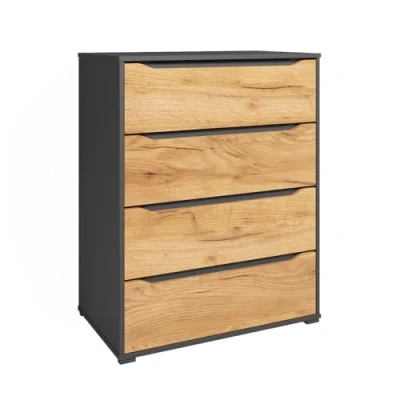 Afbeelding van Vicco Commode robijn, antraciet/goudkleurig sterk eiken, 80 x 102 cm
