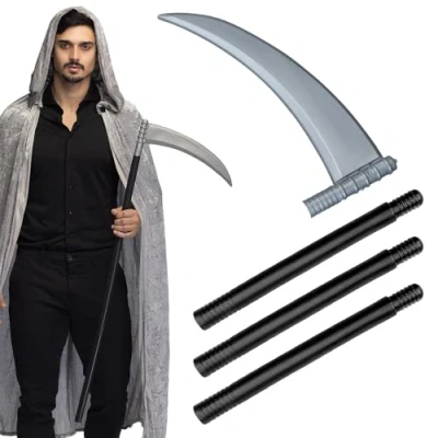 Afbeelding van Boland Zeis 4 delig (101 cm) Kinderen en volwassenen Unisex Magere Hein Halloween accessoire decoratie Horror