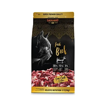 Afbeelding van Leonardo Fresh Beef [1,5 kg] Droogvoer voor katten met 85% vers vlees Complete voeding volwassen van alle rassen vanaf 1 jaar