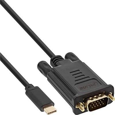 Afbeelding van Kabel inLine USB C VGA 3.1 M/M 2 meter zwart