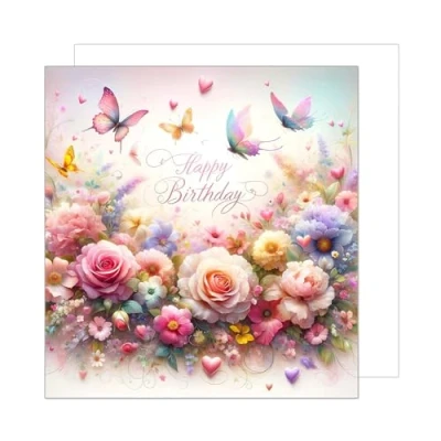Afbeelding van Edition Seidel GQ270 SW024 Verjaardagskaart met envelop voor vrouwen, moeder, dochter, oma, vriendin, collega, bloemen