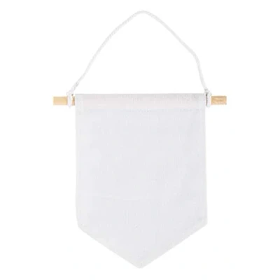 Afbeelding van Rayher Hobby 46370102 Set van 3 stoffen wimpels om op te hangen, met stofverf, natuurlijk wit, 14 x 15 cm, klein
