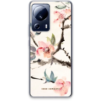 Afbeelding van Case Company® hoesje geschikt voor Xiaomi 13 Lite Japanse bloemen Soft Cover Telefoonhoesje Bescherming aan alle Kanten en Schermrand