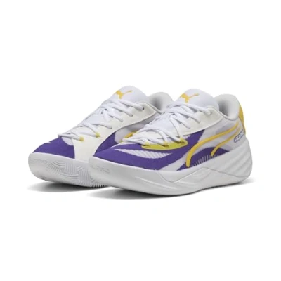 Afbeelding van Puma ALL PRO Nitro Basketbalschoenen, Heren, Maat: 39, Team violet/pelé yellow Textiel/ synthetisch