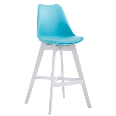 Afbeelding van Barkruk Narvik Kunststof Wit Frame Blauw