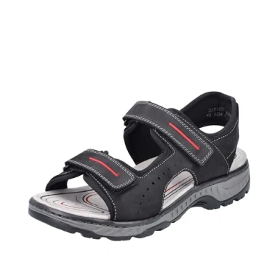 Afbeelding van Rieker Outdoorsandalen, Heren, Maat: 46, Schwarz Hoogwaardig imitatieleer