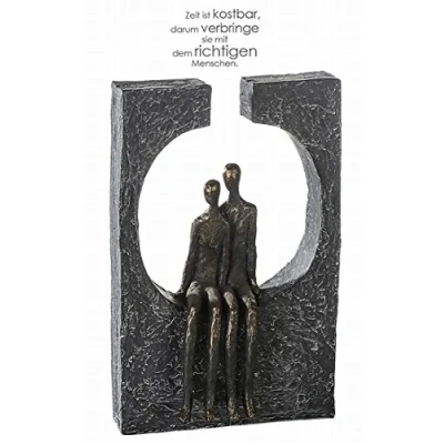 Afbeelding van Casablanca Sculptuur Zweisamkeit, van polyhars, bronskleurige figuren, hoogte 27,5 cm