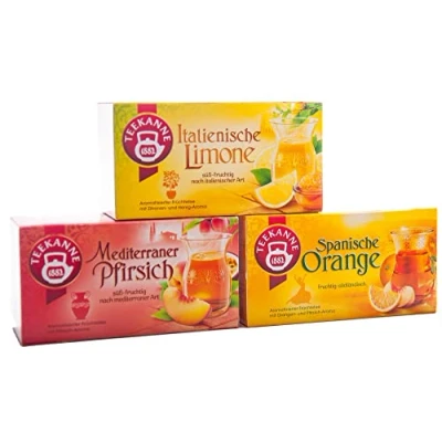 Afbeelding van Teekanne Set van 3 nationale thee Italiaanse citroen mediterrane sinaasappel perzik 150 g
